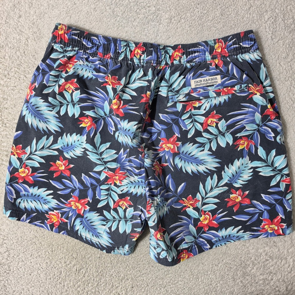2 Pack! Fair Harbor Swim Trunks Mens L Multicolor Tropical Stretch Bundle 30x5 - Picture 8 of 12